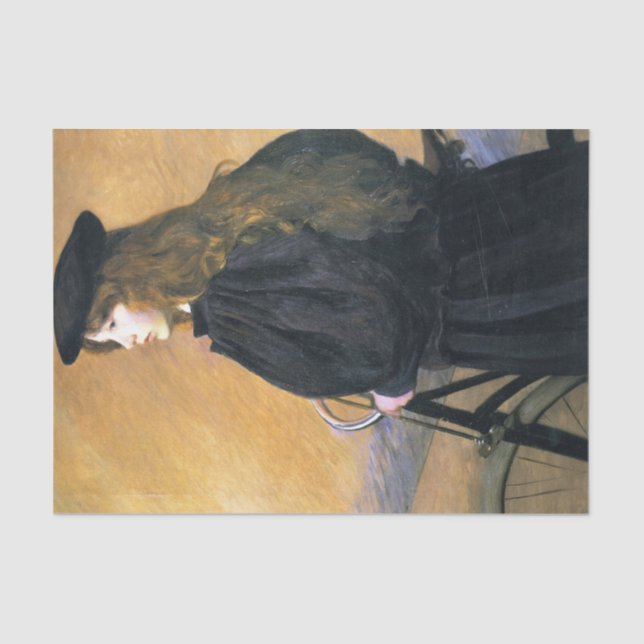 Papel De Seda Jovem bicicleta de Lilla Cabot Perry (Frente )