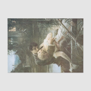 Papel De Seda Jovem Casal Apaixonado (Beijo num Barco) (Romance)