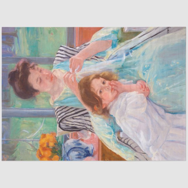 Papel De Seda Jovem Mãe Costurando, Mary Cassatt (Frente )