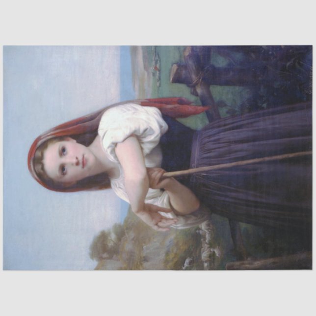 Papel De Seda Jovem Pastora, Bouguereau (Frente )