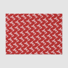 Papel De Seda JOY Bold Typografia Red Pattern Moderno Natal