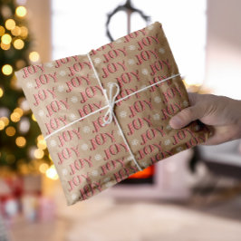 Papel De Seda Joy Red e Beige Natal