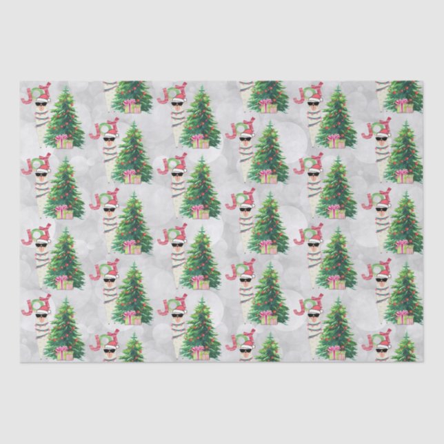 Papel De Seda Joy Typografia | Natal Llama Pattern (Frente )