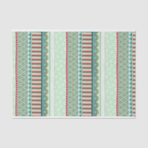Papel De Seda Joyful Stripe Green Natal