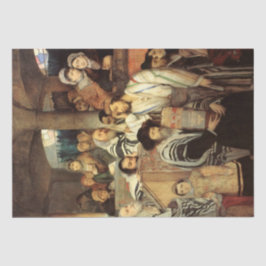 Papel De Seda Judeus Rezando na Sinagoga em Yom Kippur