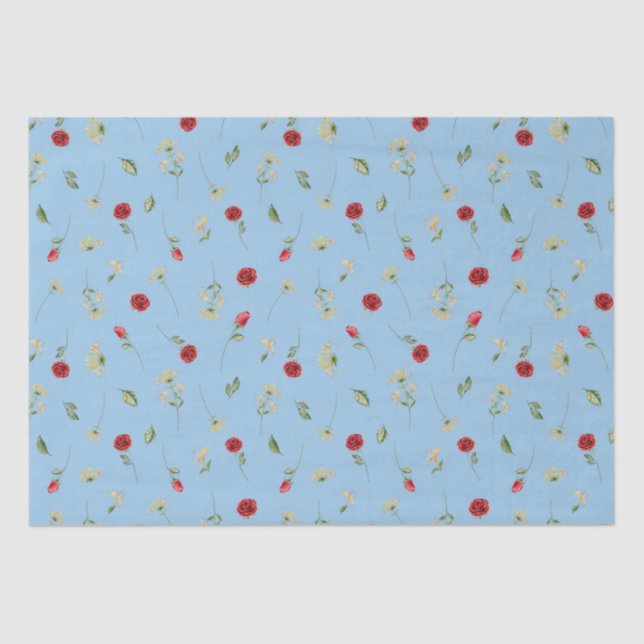 Papel De Seda June Birth Mês Flores Rosa Honeysuckle (Frente )