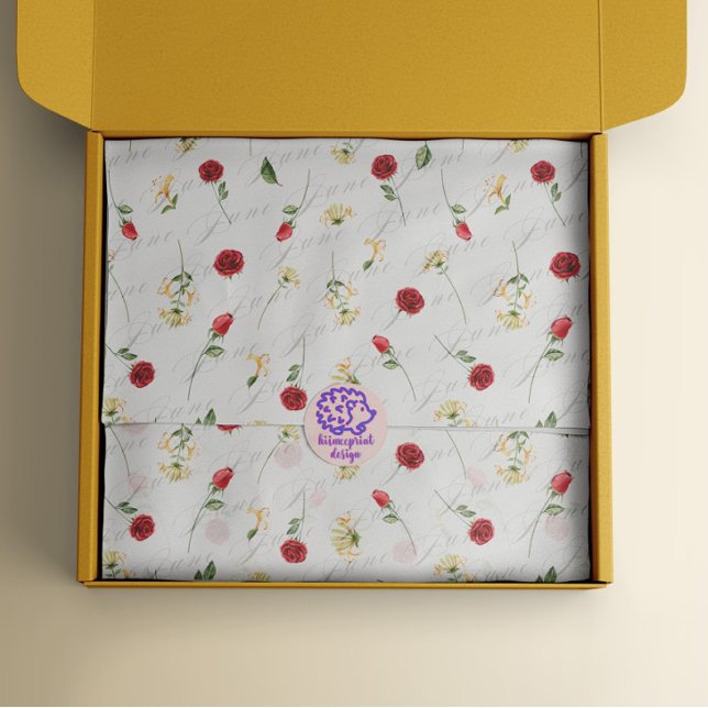 Papel De Seda June Birth Mês Flores Rosa Honeysuckle (Criador carregado)