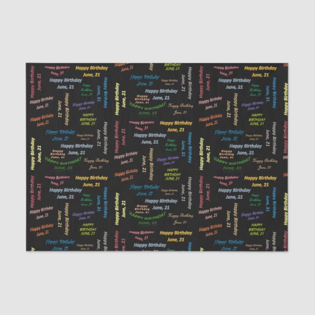 Papel De Seda Junho, 21 Aniversário (Frente )