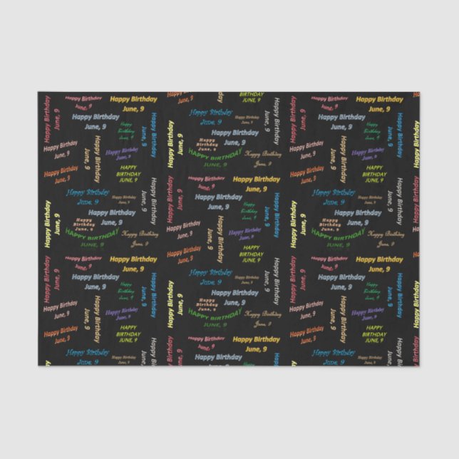 Papel De Seda Junho, 9 de Aniversário (Frente )