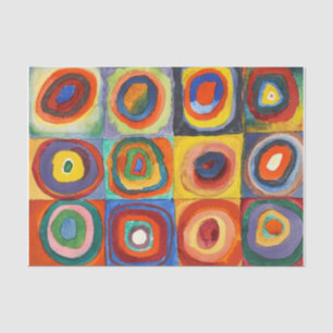 Papel De Seda Kandinsky - Quadrados com Círculos Concentrados