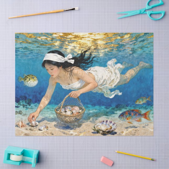 Papel De Seda "Kaori das marés" - Um retrato oceânico (Arte )