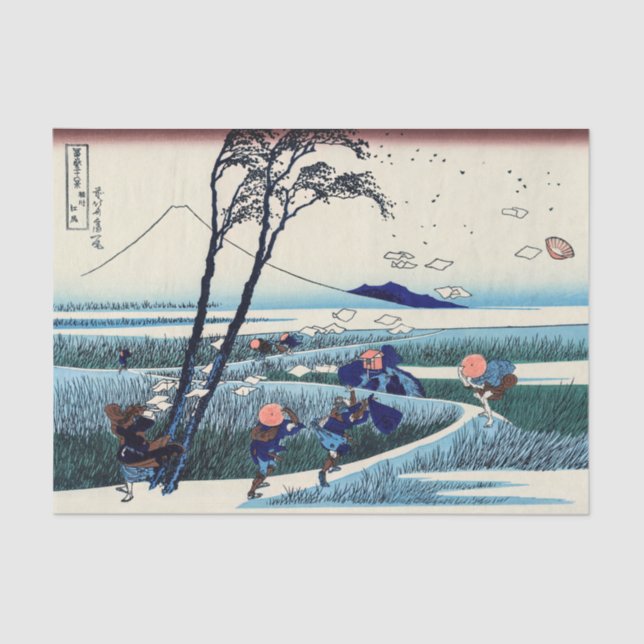 Papel De Seda Katsushika Hokusai - Ejiri na província de Suruga (Frente )