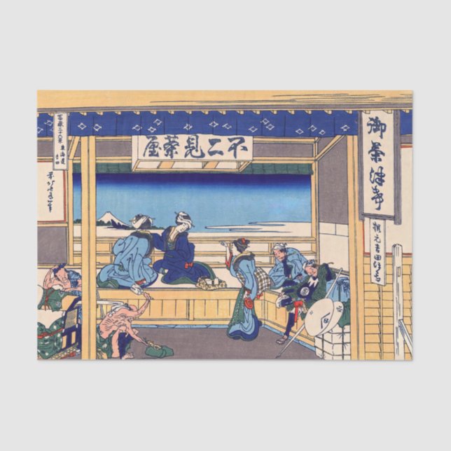 Papel De Seda Katsushika Hokusai - Yoshida no Tokaido (Frente )