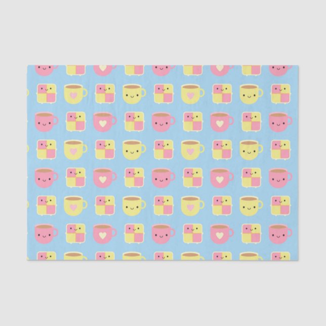 Papel De Seda Kawaii Battenberg - Taça de Chá (Frente )