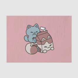 Papel De Seda Kawaii Chocolate Milk Cat – Cozy Drink & Cuteness