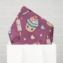 Kawaii Cupcake Rosa Roxo Xadrez Rosa