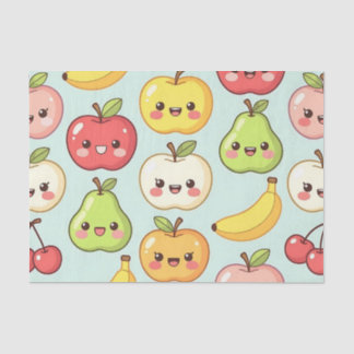 Papel De Seda Kawaii Fruit Seamless Pattern Cute Cartoon