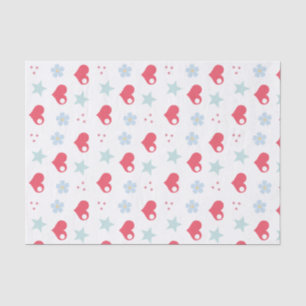 Papel De Seda Kawaii Hearts Flowers and Stars