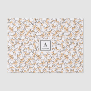 Papel De Seda Kawaii - Padrão de Gato Gato