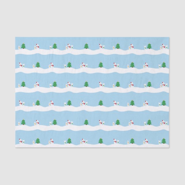 Papel De Seda Kawaii Snow Day with Bunny & Bear Christmas (Frente )