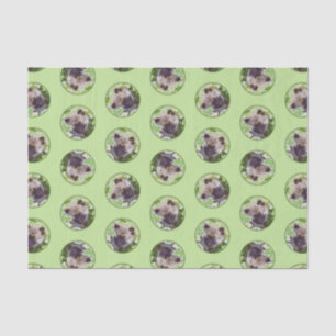 Papel De Seda Keeshond Painting Puppy na Arte Original do Jardim