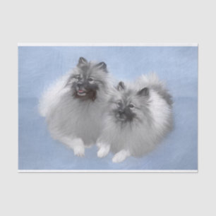 Papel De Seda Keeshond Pair de Kees pintando Arte Animal Origina