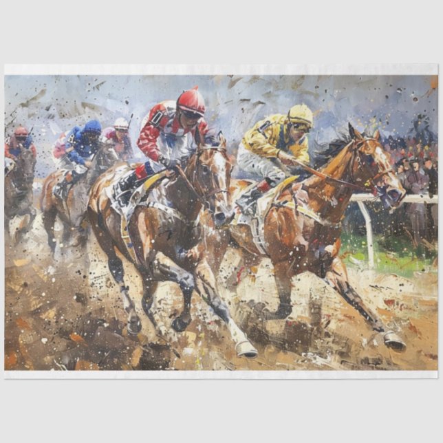 Papel De Seda Kentucky Derby Race Decoupage (Frente )