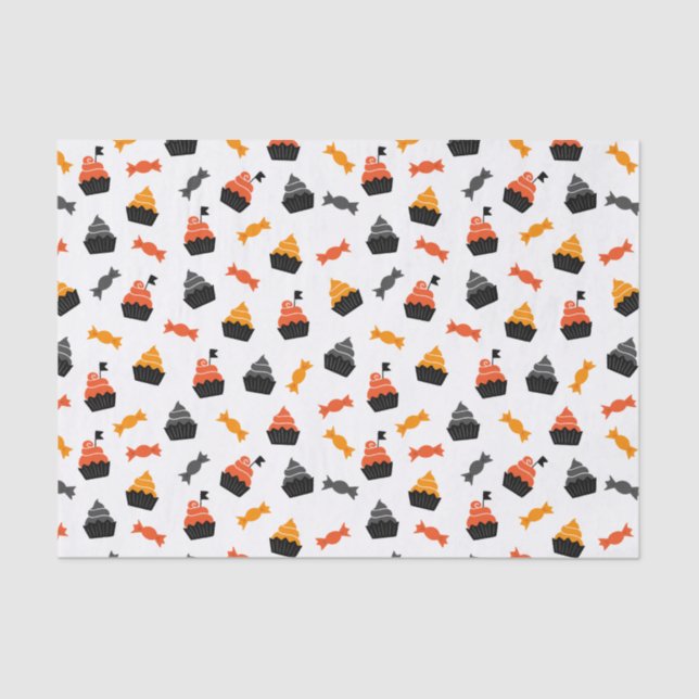 Papel De Seda Kids Halloween Party Candy Cupcakes (Frente )