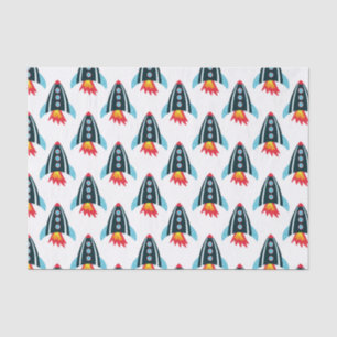 Papel De Seda Kids Rocket Space Pattern
