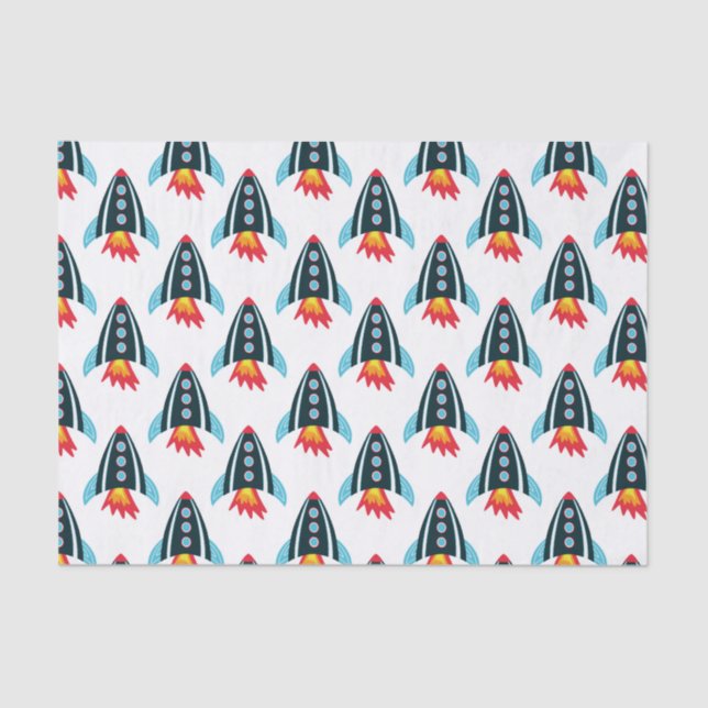 Papel De Seda Kids Rocket Space Pattern (Frente )