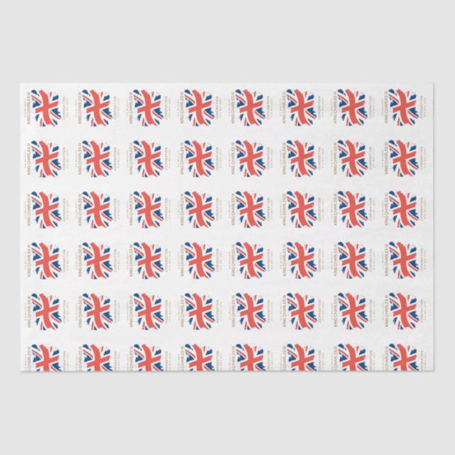 Papel De Seda King Charles III Union Jack Flag (Frente )