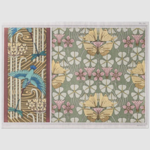 Papel De Seda Kingfisher, Dragonflies e Rushes Flores