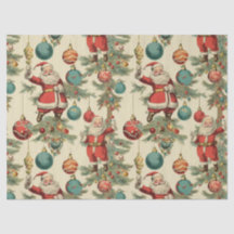 Kitschy Santa and Ornaments