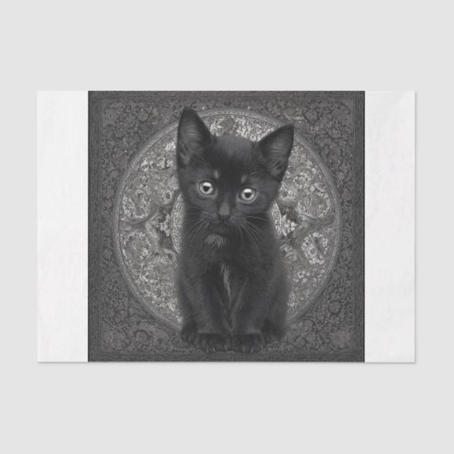 Papel De Seda Kitten Preto (Frente )