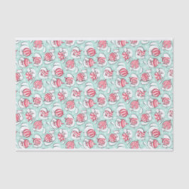 Papel De Seda Kittens Natal com Peppermint Candy Baubles