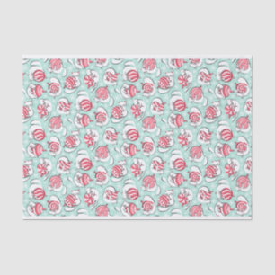 Papel De Seda Kittens Natal com Peppermint Candy Baubles