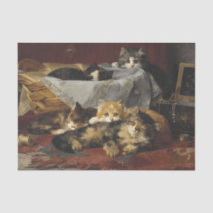 Papel De Seda Kittens no cesto de Charles van den Eycken