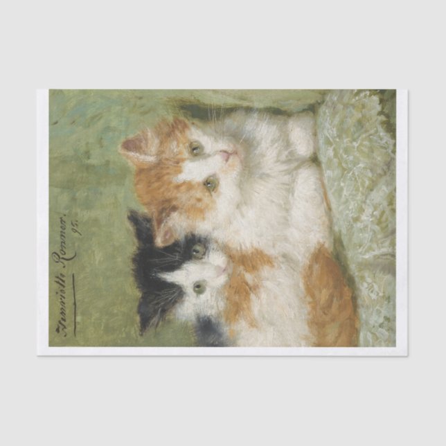 Papel De Seda Kittens Painting Henriette Ronner-Knip (1821-1909) (Frente )