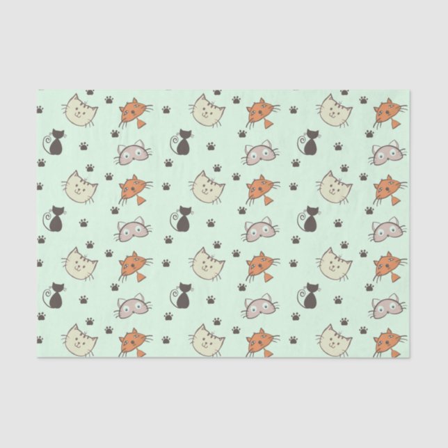 Papel De Seda Kitty Cat Pattern (Frente )
