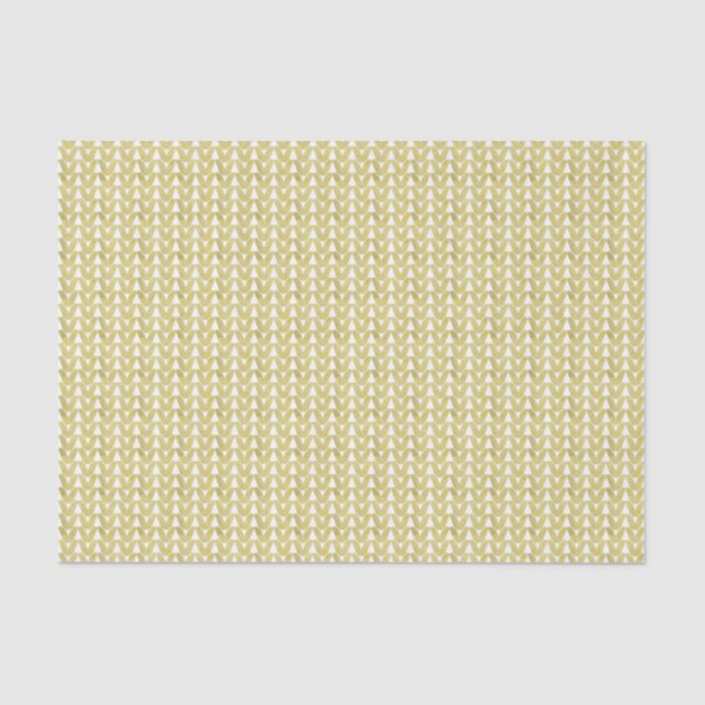 Papel De Seda Knit Stitch Yarn Textos Artesanatos Faux Gold Foil (Frente )