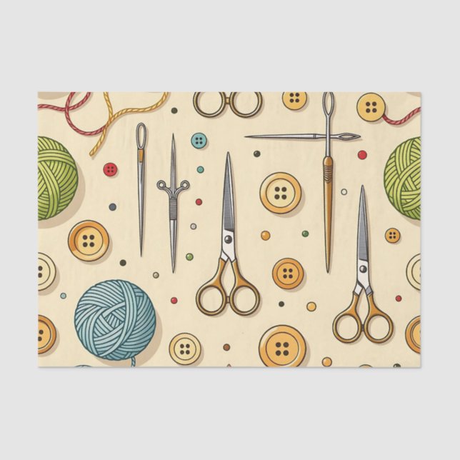 Papel De Seda Knitting Crochet Sewing Tools Pattern (Frente )