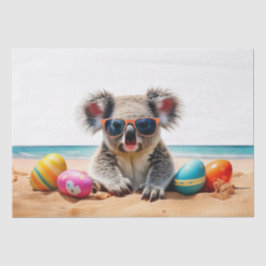 Papel De Seda Koala na praia com ovos de Páscoa