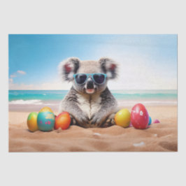Papel De Seda Koala na praia com ovos de Páscoa