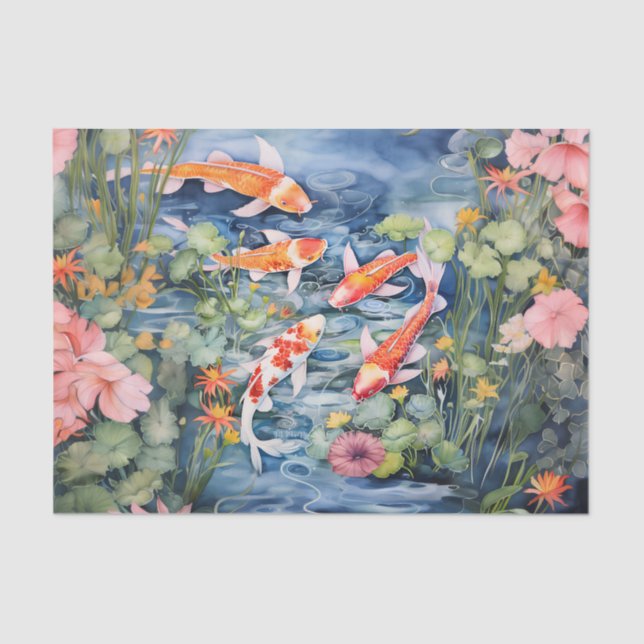 Papel De Seda Koi Pond (Frente )
