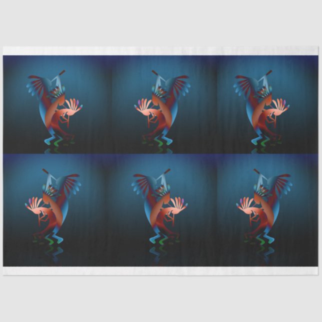 Papel De Seda Kokopelli Blues Set 2 Decoupage (Frente )