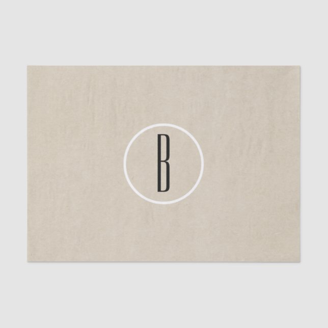 Papel De Seda Kraft Brown Chic Monograma - Letra inicial russa (Frente )