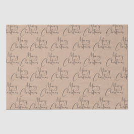 Papel De Seda Kraft Rustic Felry Script de Natal