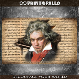 Papel De Seda L. Van Beethoven O Compositor com música e piano