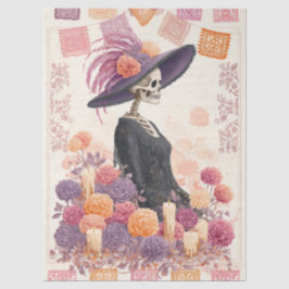 Papel De Seda La Catrina Skeleton Lady Day of Morte Decoupage