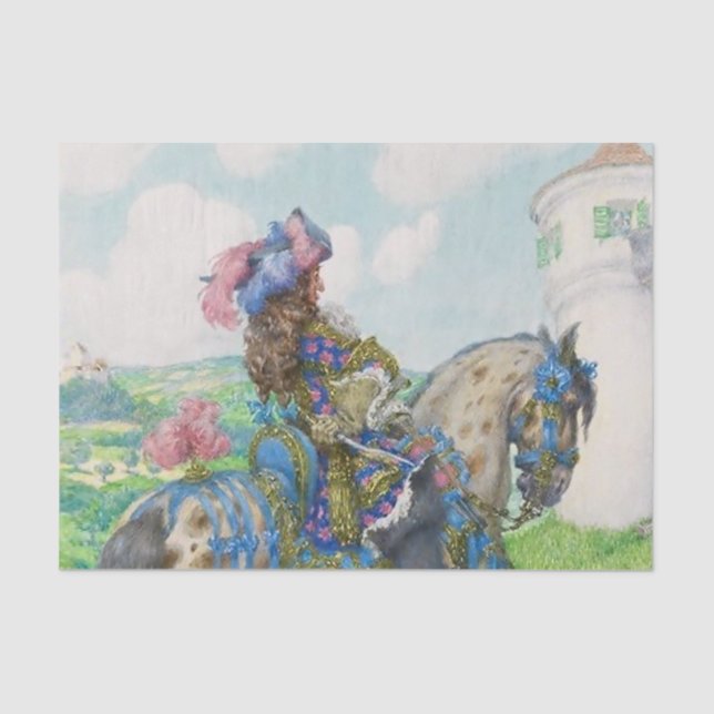 Papel De Seda "Lá Vem um Cavalheiro" de Heinrich Lefler (Frente )